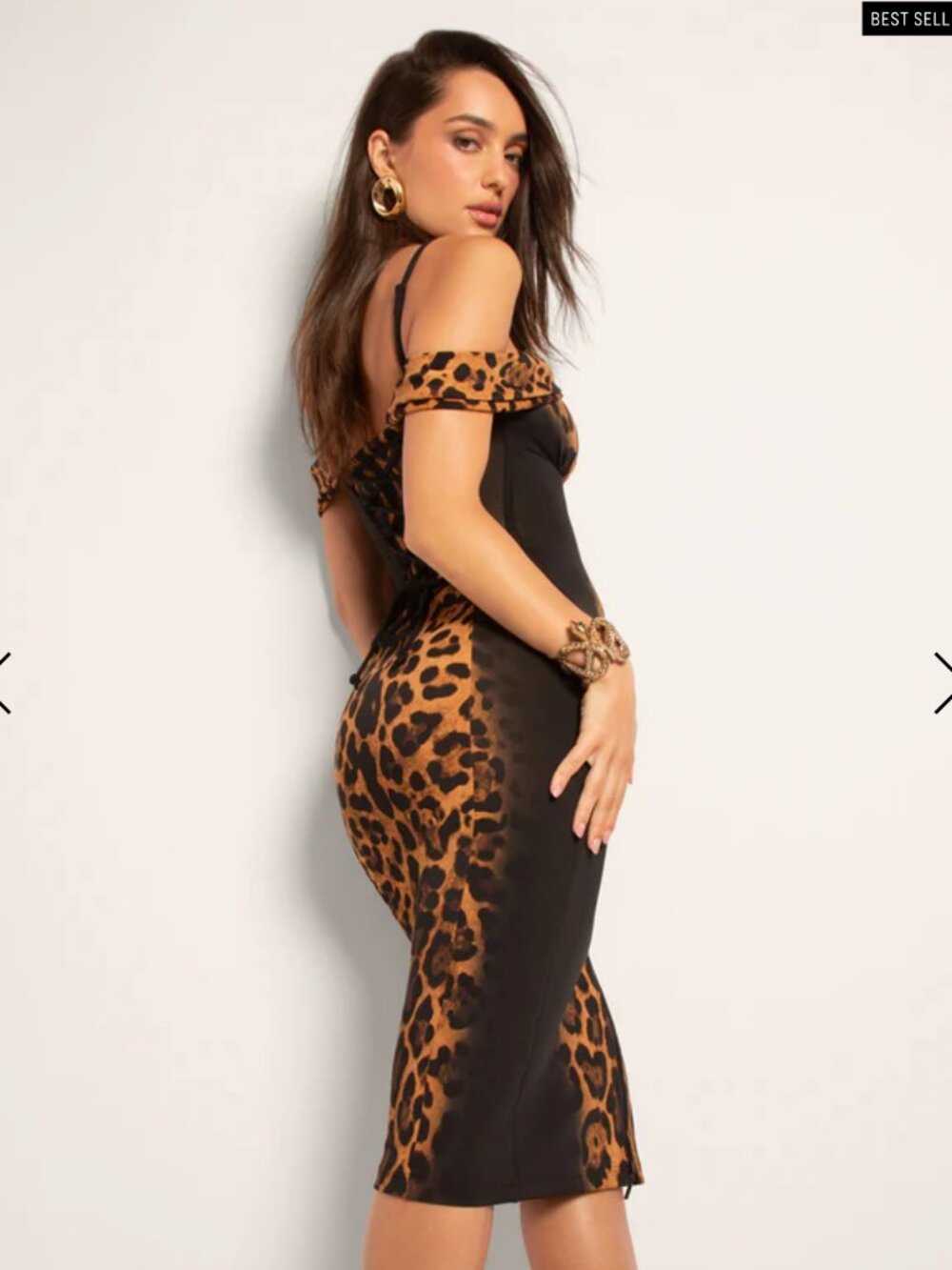 NWT TA3 Leopard Corsety Off Shoulder Pencil Dress MEDIUM - Picture 2 of 5
